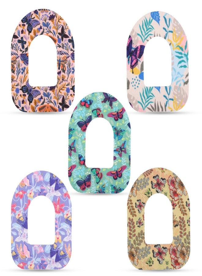 XIHIRCD 25pcs Adhesive Patches for Omnipod, Waterproof Sensor Covers Adhesive Tape Sweatproof Pre-Cut Sensor Stickers Overpatch Compatible with Omnipod 5 (Butterfly Print) - Image 1